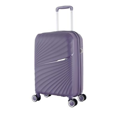 H.T Luggage Bag, Hard Case Polypropylene (PP) Material, Expandable, Telescopic Handle, Scratch Resistant, TSA Lock, Small Case Size - Purple