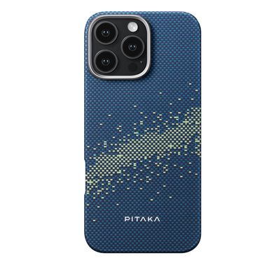 Pitaka Tactile Woven Ultra Slim Case for iPhone 16 Pro Max, Woven Touch, Compatible with MagSafe, Raised Camera Lip - Milky Way Galaxy