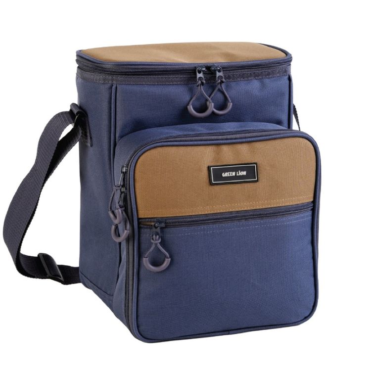 Green Lion Camp Mate Picnic Bag with Insulated Cooler, Adjustable Shoulder Strap, 4-Person Set, PE Foam Padding, Durable Zipper, 210D Polyester Inner Lining - Blue