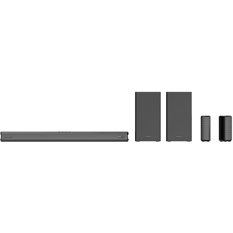 Powerology 5.2.4CH Home Theater Soundbar with Dolby Atmos, Wireless Subwoofer & Wireless, TV (ARC) Input, USB & AUX Port, Remote Control, LED Display - Black