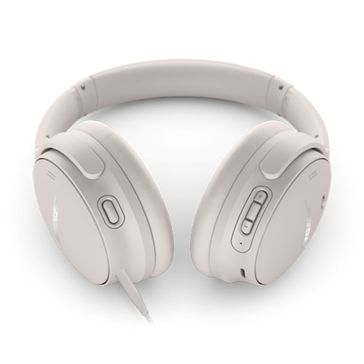 Bose QuietComfort Wireless Headphones with Bluetooth & AUX Connection, Up to 24 Hours Battery Life, Active Noise Cancellation, High-Fidelity Audio, Water Resistant - White Smoke
