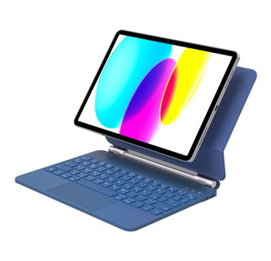 Green Lion Wireless Magic Keyboard Case for iPad 10th Generation, 11" A16 (2025), 500mAh Battery, Backlit Function, USB-C Charging Port, 7-Color Light Modes, Pencil Holder, Adjustable Brightness, Scissor-Switch Keyboard - Blue