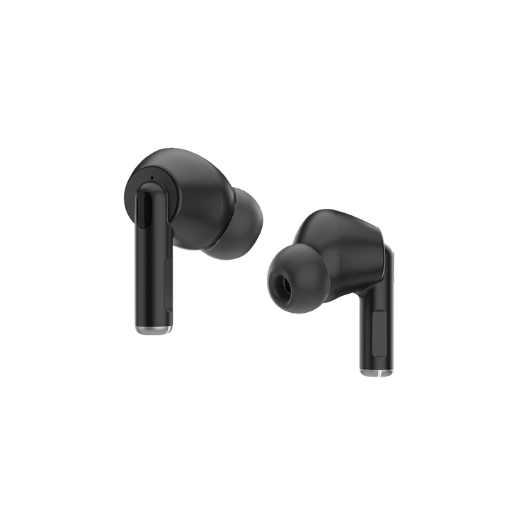 Porodo Soundtec Wireless ANC In-Ear Earbuds with Touch Controls, Wireless Charging, Transparency Mode, Comfortable Fit, Superior Microphone, 20 Hours Playtime with Charging Case, 10m Operating Distance - Black