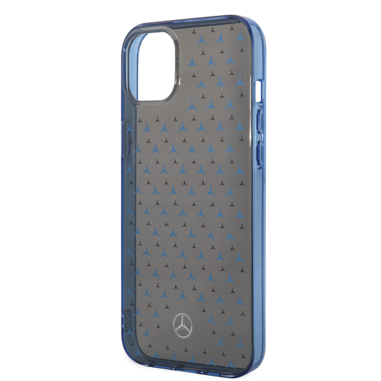 Mercedes-Benz Double Layer PC/TPU Case with Large Star Pattern iPhone 14 Plus Compatibility - Black / Blue