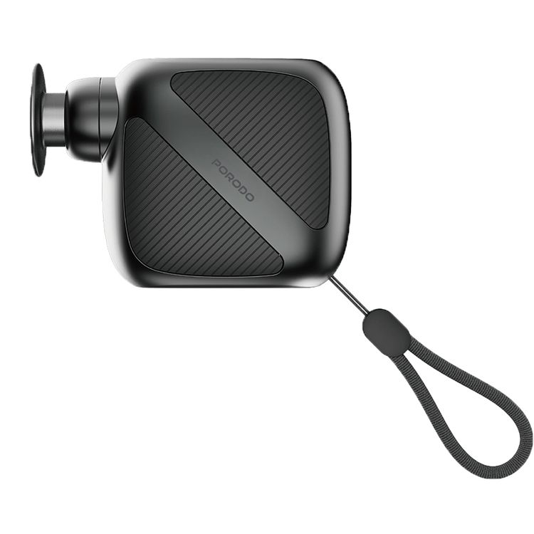 Porodo Lifestyle Pocket-Sized Muscle Relief Massager with Customizable Speed Settings, Quiet Operation Technology, 4 Speed Levels, 15 Minute Auto Shut-Off, 3 Interchangeable Heads  - Gray