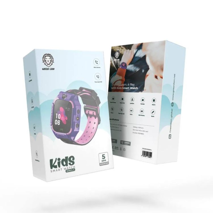 Green Lion 2G Kids Smart Watch Series 5 with SOS Alarms, Two-Way Calling, 5 Days Stand-By Time, 1.44" Screen Size, 128 × 128 Resolution, Location & Trace Monitor - Purple