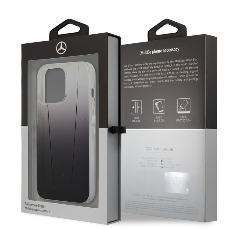 CG MOBILE Mercedes Benz Gradient Embossed 2 Case Compatible for iPhone 13 Pro Max (6.7") Easy Access to All Ports, Anti-Scratch, Shock Absorption