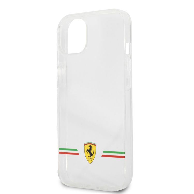 CG MOBILE Ferrari Transparent Case Italia Wings Print Logo Compatible for iPhone 13 (6.1") Scratches Resistant, Easy Access to All Ports