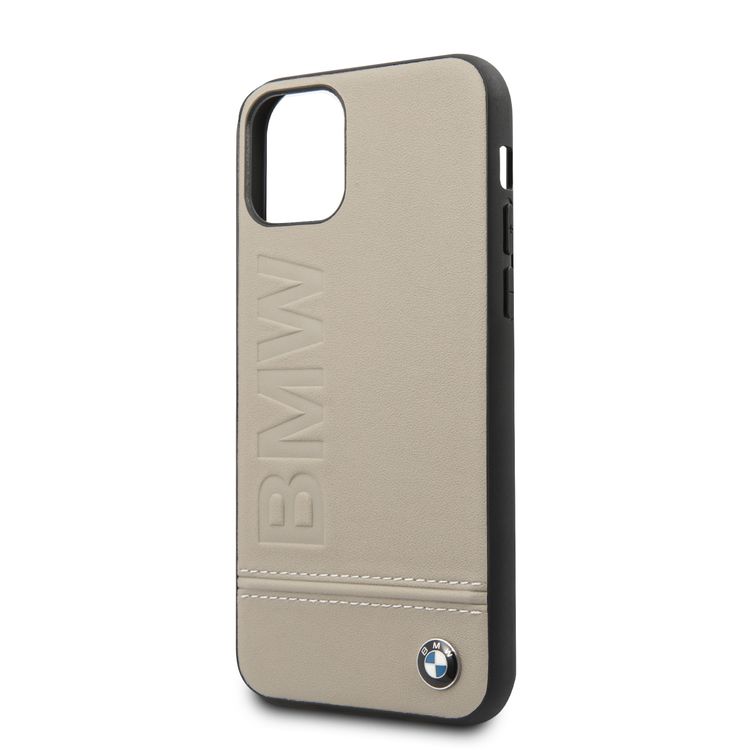 CG Mobile BMW Logo Imprint Hard Case Compatible For iPhone 11 Pro (5.8") , Shock Resistant, Scratches Resistant, Easy Access to All Ports, Suitable with Wireless Chargers - Taupe