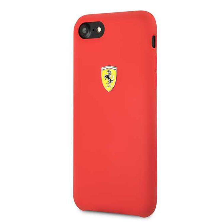 CG MOBILE Ferrari SF Silicone Phone Case Compatible for iPhone 8 / 7 | Protective Mobile Case Officially Licensed - Red
