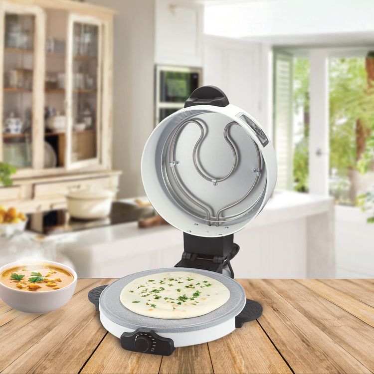 Green Lion Classic Bread Maker with Aluminum Alloy & Stainless Steel Material, 1.5m BS Plug Power, 100-240°C Temperature Level, Non-Stick Coating Plate, Dishwasher Safe, Quick Heating Element - White