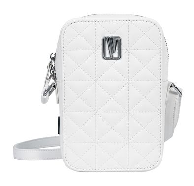 Levelo Albino Ladies Phone Pouch with Faux Leather Material, Adjustable Strap, Exquisite Safeguarding, Card & Coin Slot Included, Universal Phone Compatibility - White