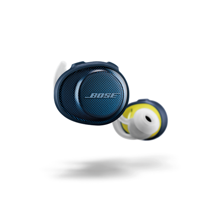 Bose SoundSport Free Truly Wireless Headphones In-Ear Earbuds, IPX4 Water Resistant, Secure & Comfortable Fit, 5-hours Battery Life - Navy Citron