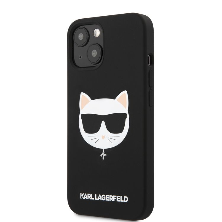 CG MOBILE Karl Lagerfeld Liquid Silicone Case Choupette Head Compatible for iPhone 13 (6.1") Easy Access to All Ports, Anti-Scratch, Shock Absorption