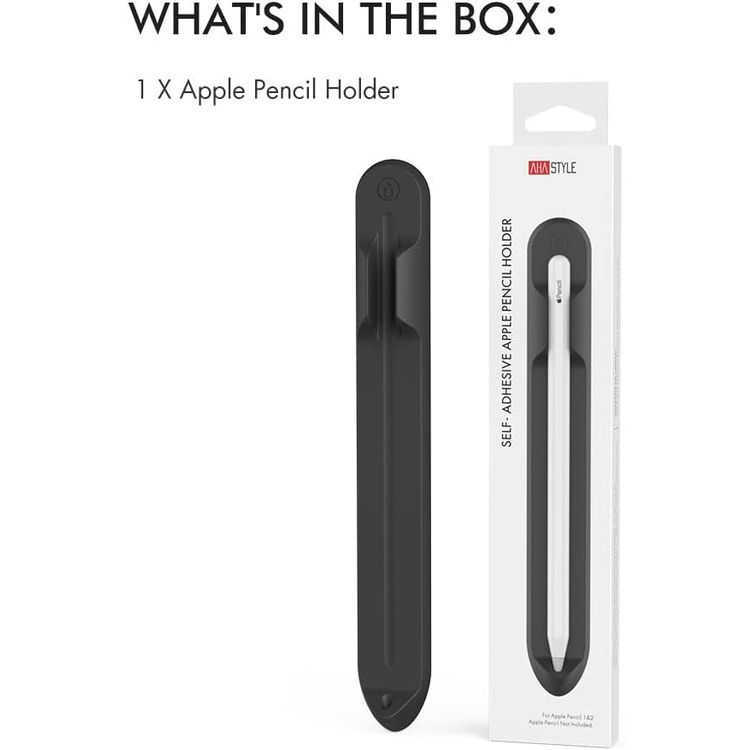 Ahastyle Silicone Holder With Magnetic, for Apple Pencil 1&2 - Black