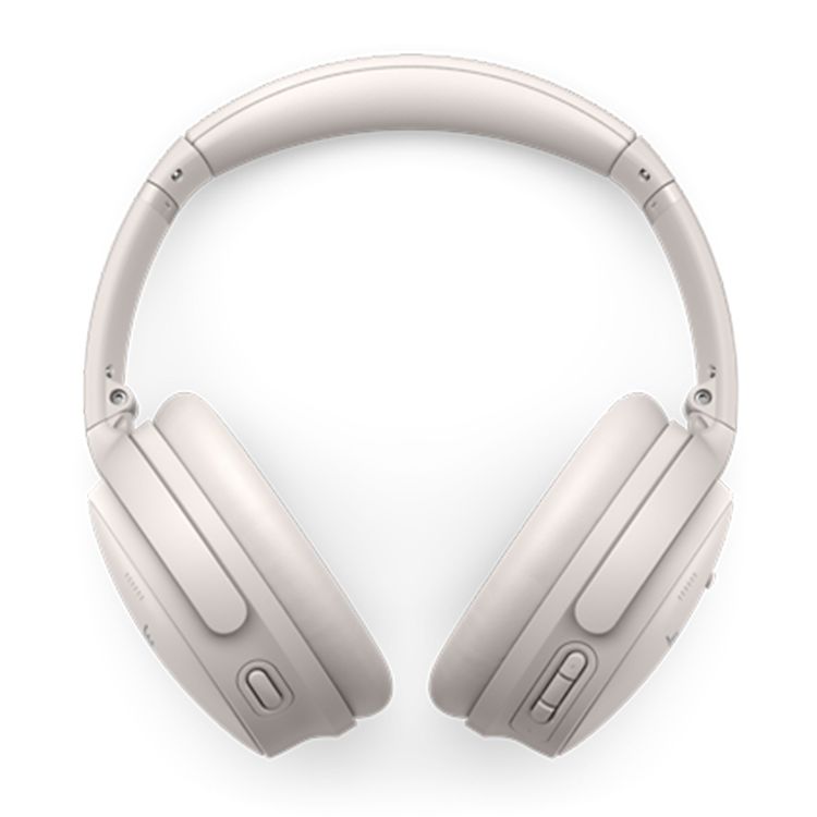 Bose QuietComfort Wireless Headphones with Bluetooth & AUX Connection, Up to 24 Hours Battery Life, Active Noise Cancellation, High-Fidelity Audio, Water Resistant - White Smoke