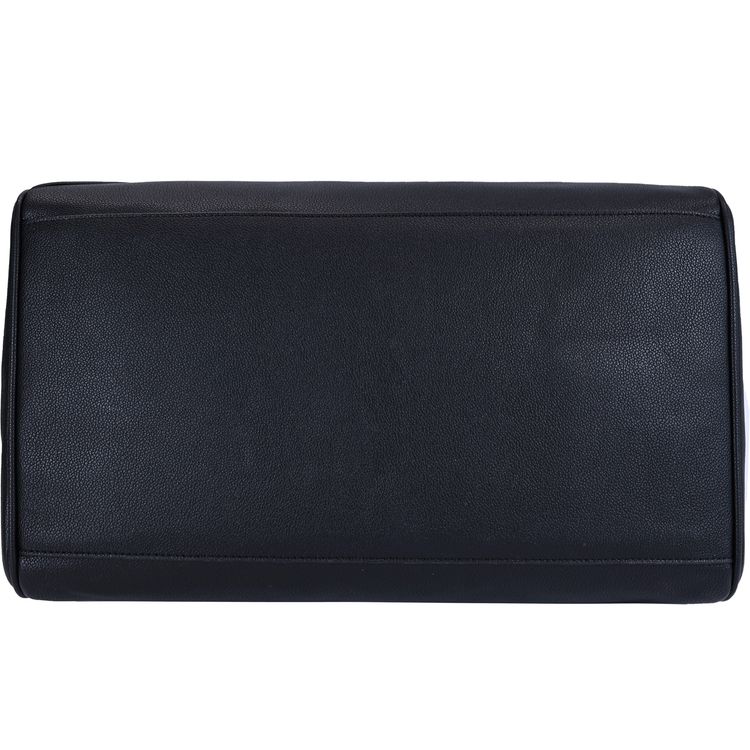 Levelo CarryAll PU Leather Duffle Bag, Compact Dimensions, Full-Zip Clamshell Opening, Everyday Versatility, PU Leather, Versatile Use, Multiple Compartments, Ample Space, Front Pocket, Cover Bag Included, Structured Silhouette, for Travel & Gym and More - Black