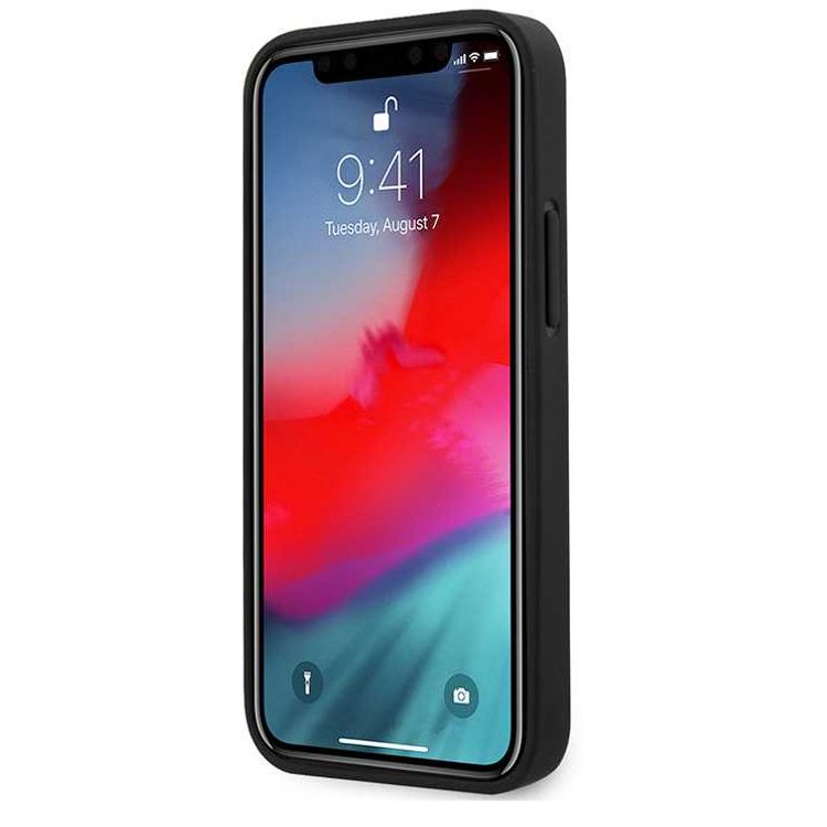 Karl Lagerfeld PU Leather Case Ikonik Outline Embossed and Metal Logo for Apple iPhone 12 Mini (5.4 ) - White