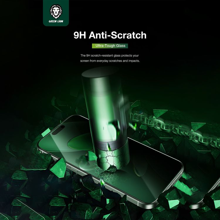 Green Lion Picasso 3D Privacy Screen Protector for iPhone 16 Pro Max, Drop Protection, Anti-Scratch, Shockproof Tested, Easy One-Touch Installation - Black