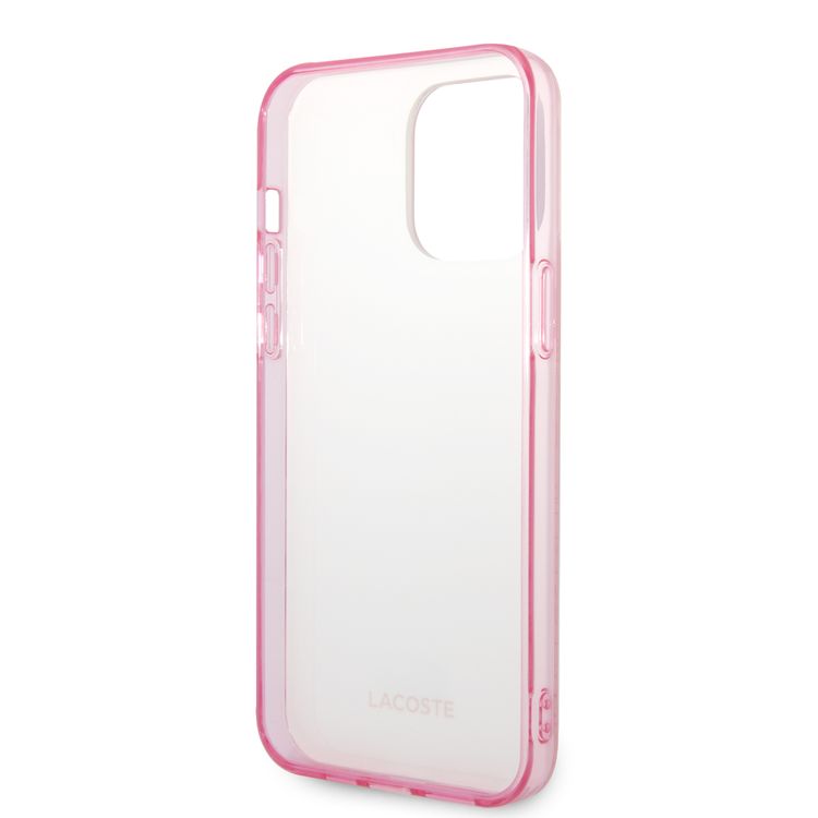 Lacoste Hard Case IML Double Layer & Dyed Bumper Signature Pattern - iPhone 14 Pro Max - Pink