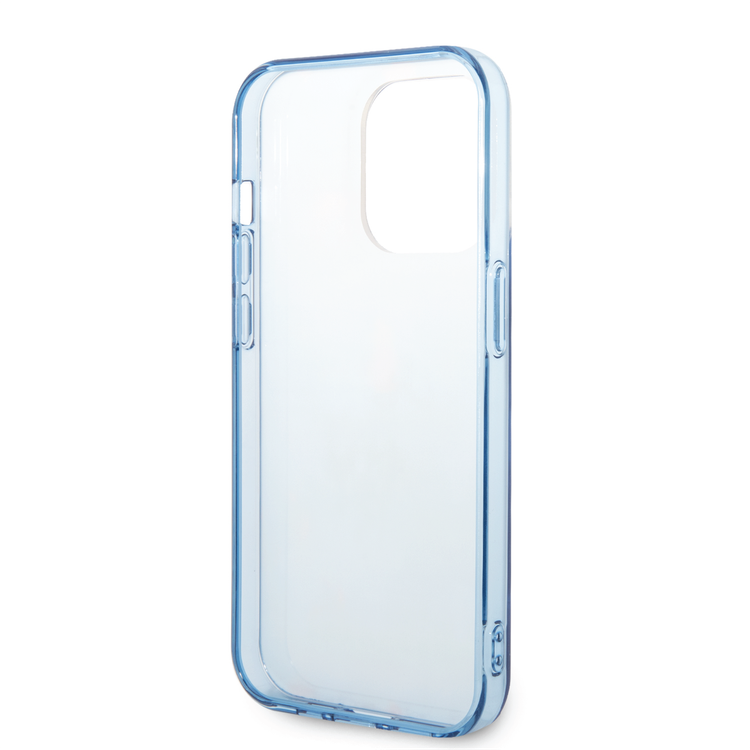 USPA PC/TPU Case with Tie&Dye Design & Horse Logo iPhone 14 Pro Compatibility - Blue