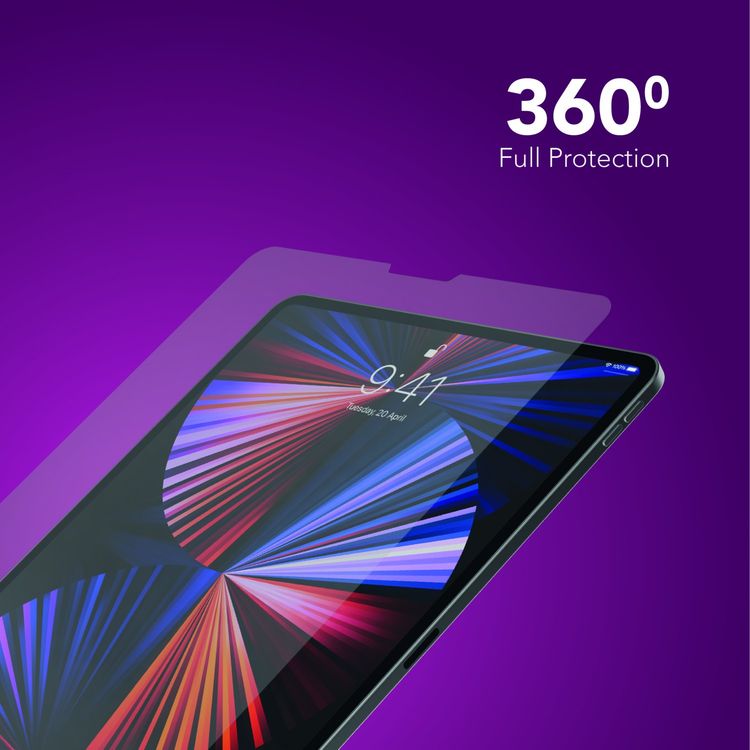 LEVELO Laminated Crystal Clear Tempered Glass Screen Protector Compatible for iPad Pro 12.9" (2021 & 2020) Sensitive Touch, Anti-Scratch, Shock Absorption Protector - Clear