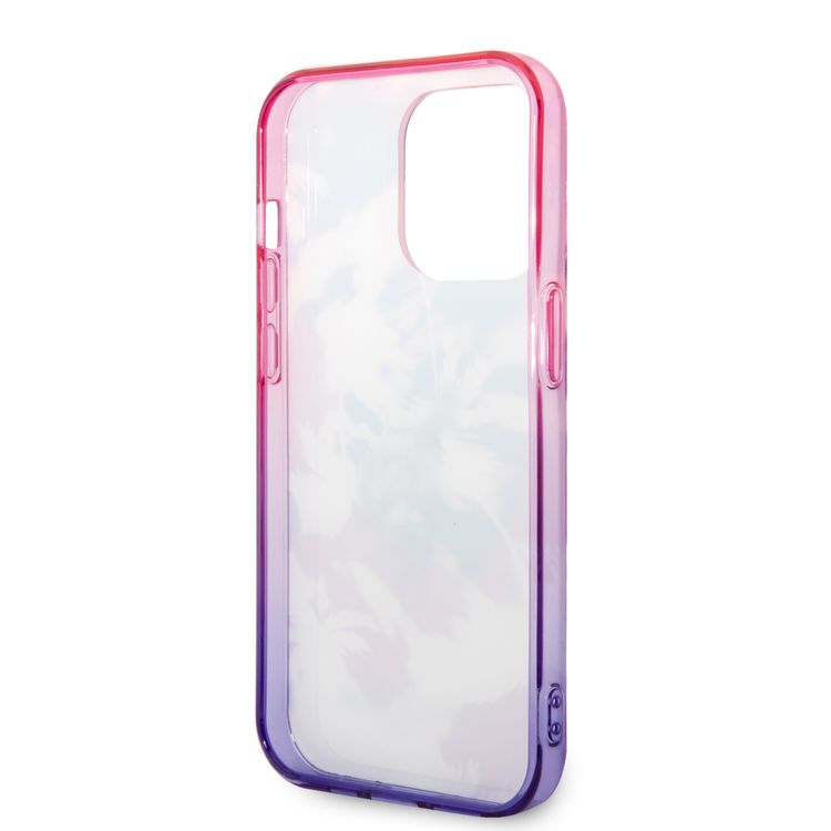 كفر USPA PC/TPU IML مع تصميم النخيل المصبوغة وشعار الحصان لهاتف iPhone 14 Pro Max - أرجواني
