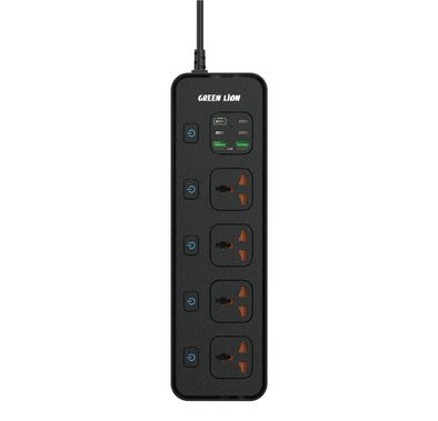 Green Lion PD 30W Power Socket With USB-A Port - Black