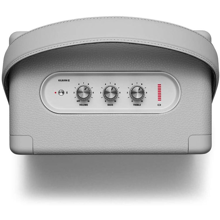 Marshall Kilburn II  Bluetooth Wireless Stereo Speaker, Integrated Rechargeable Lithium-ion Battery, Bluetooth 5.0,  2.5 Hours Charging Time, IPX2 - Grey