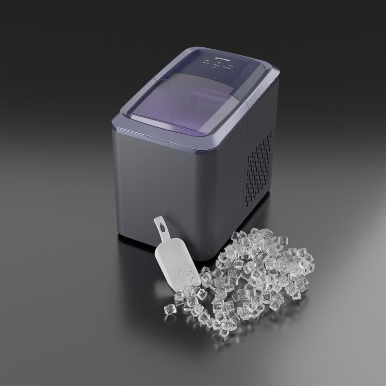 Porodo Lifestyle Portable Outdoor Ice Cube Machine with 2.2L Water Storage Capacity, 8 Minutes Ice Making Time, Small & Large Ice Cubes Maker - Black