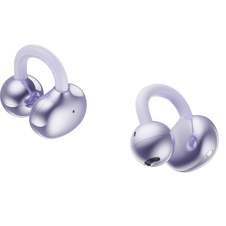 Green Lion Sonix Clip On Earbuds with Environmental Noise Cancellation, Up to 6 Hours of Playtime, 10m Transmission Range, IPX5 Waterproof Rating, Touch Control - Purple