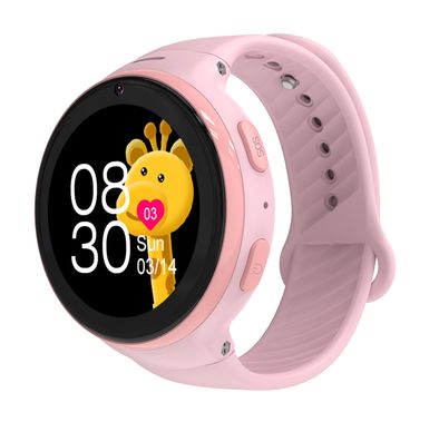 Porodo Kids 4G Smartwatch Android OS with WhatsApp, Video Calling, Nano Sim Slot, SOS Calling Feature, IP67 Water Resistant, 3 Hours Charging Time, 2 Days Working Time - Pink