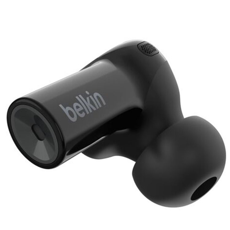 سماعات أذن لاسلكية حقيقية من Belkin مع خاصية ENC، مدة تشغيل تصل إلى 28 ساعة، مشغل ديناميكي ثنائي الطبقات 7 مم، وقت شحن 1.5 ساعة، دعم الشحن اللاسلكي Qi، مستوى مقاومة الماء IPX5، إصدار بلوتوث 5.2، سعة علبة الشحن 520 مللي أمبير/ساعة، سعة كل سماعة 60 مللي أمبير/ساعة - أسود