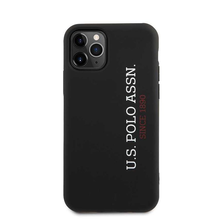  سي جي موبايل يو اس بولو اسن. جراب صلب من السيليكون السائل بشعار عمودي متوافق مع ايفون 12 بروماكس (6.7 بوصات) جراب صلب من السيليكون الفاخر ، مقاوم للصدمات والخدش ، سهل الوصول إلى جميع المنافذ ، غطاء خلفي للحماية من السقوط مناسب مع شواحن لاسلكية مرخصة رسميًا - أسود