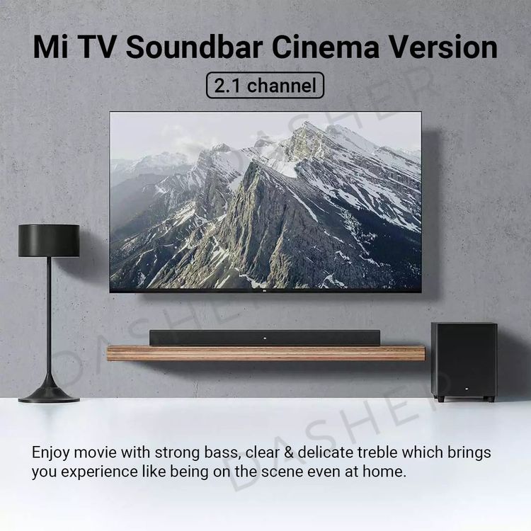 Xiaomi TV Sound Bar Theater Edition with 100W Subwoofer, 30W Input Power, 80 Hz-20 kHz Sound Range, Up to 4 ohms Impedance, Wireless and Wired Connectivity with Bluetooth / SPDIF / AUX, Bluetooth Version 5.0, 35 Hz~20 kHz Frequency Response - Black