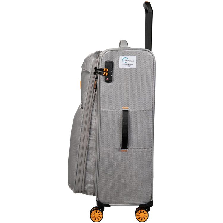 it Luggage Eco-Icon Soft Case Trolley, Expandable Polyester, 8 Spinner Wheels, TSA Lock- Ash Gray