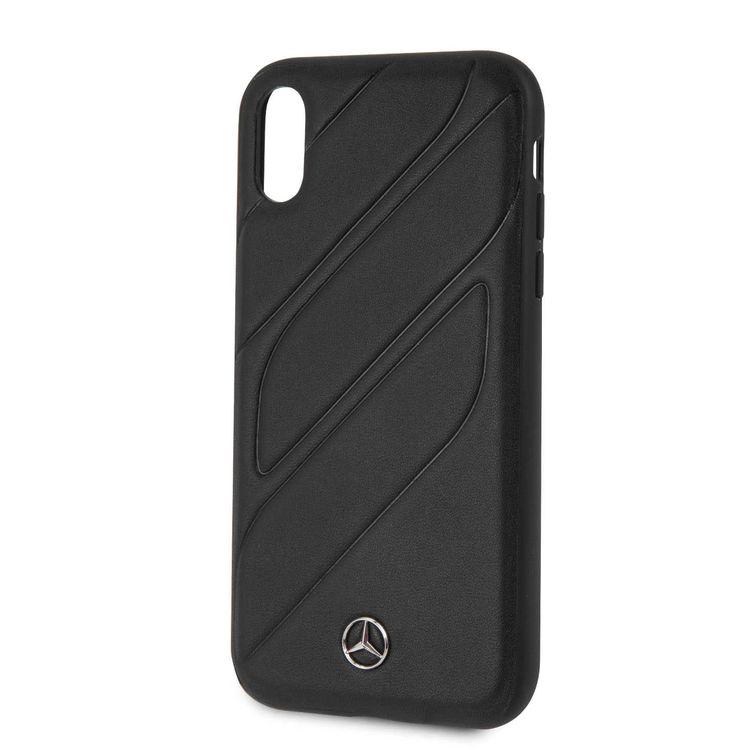 Mercedes-Benz New Organic I Genuine Leather Hard Case for iPhone Xr - Black