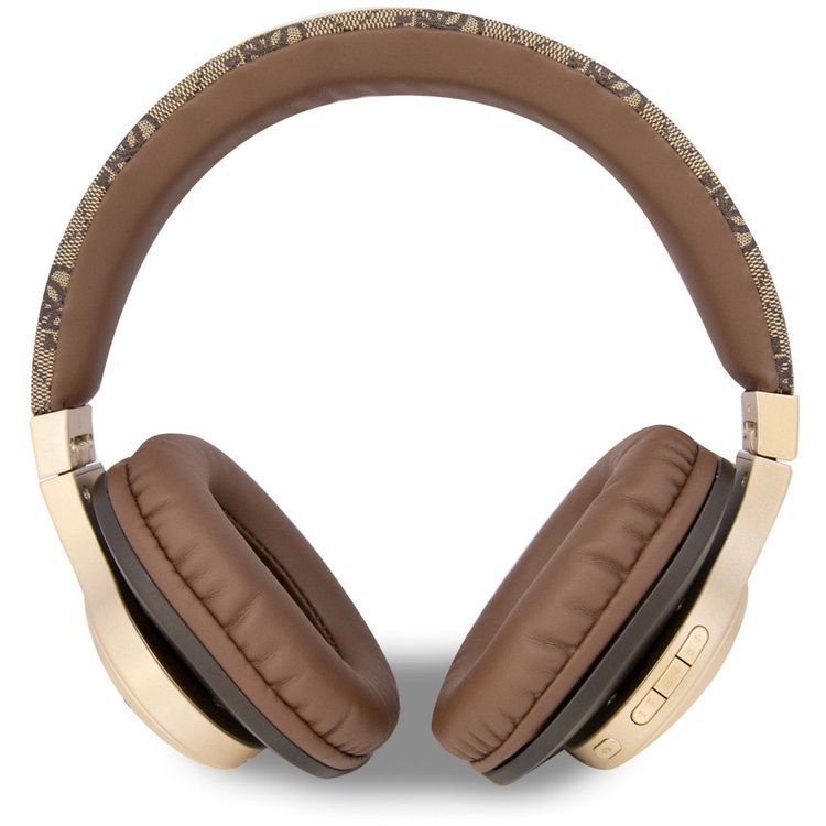 Guess Bluetooth Headphone Sound 4G Leather With Script Metal Logo - Brown - Over-Ear