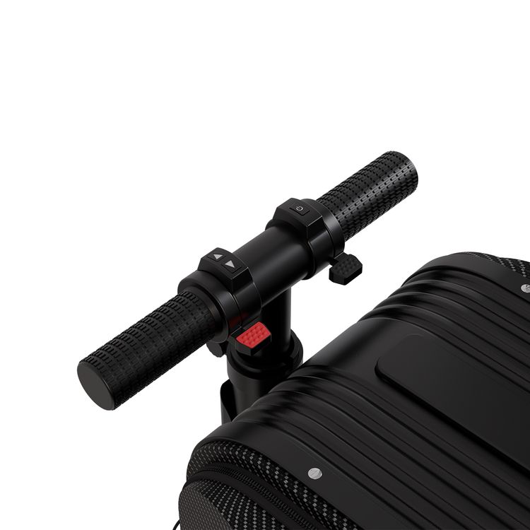 Levelo Spark-E Portable E-Scooter Luggage with Smooth-Rolling Wheels , Ultra-Light Carbon Fiber Construction, TSA Lock, Smart Telescopic Handle, Effortless Travel, Reverse gear, 250W Motor Power, 20L Luggage Capacity,  110kg Max User Weight - Black