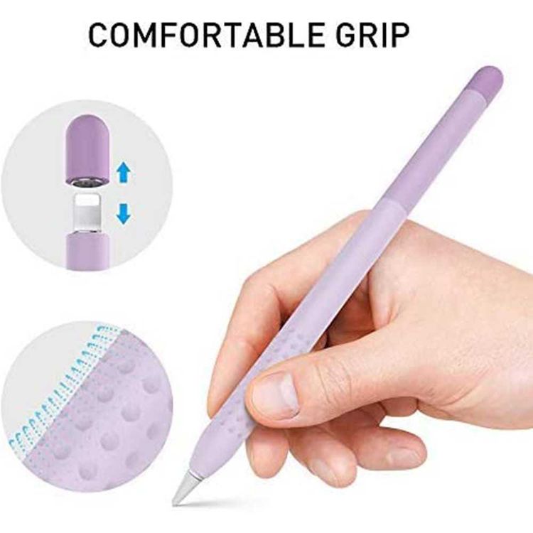 AhaStyle Gradient Colorful Ultra-Thin Sleeve Suitable for Apple Pencil 2nd Gen, Soft Silicone Material, Lightweight, Durable Compatible with all-new Apple Pencil - Purple