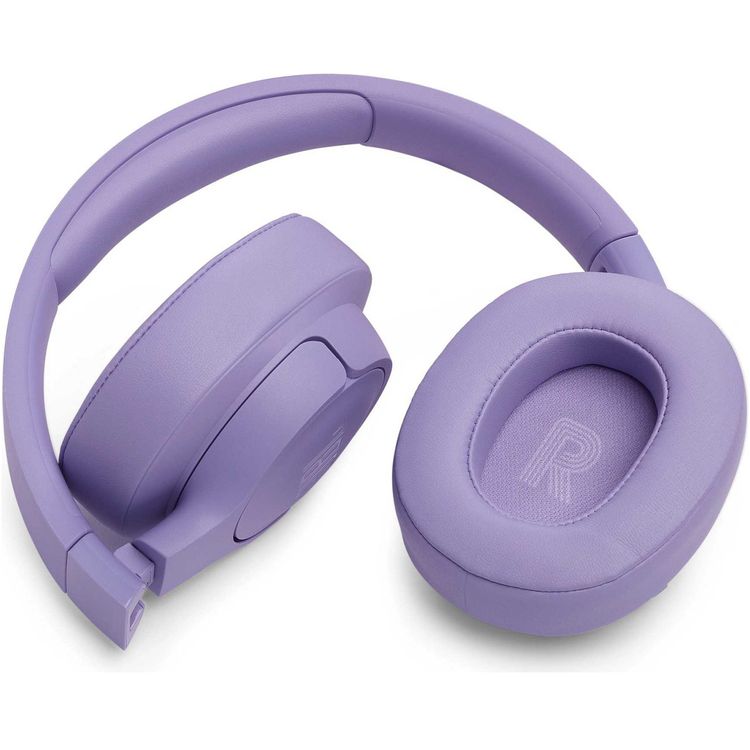 JBL Pure Bass Sound Wireless Over-Ear Headphones, Hands-Free Call, Detachable Cable, Built-in Microphone, Adaptive Noise Cancelling - Purple