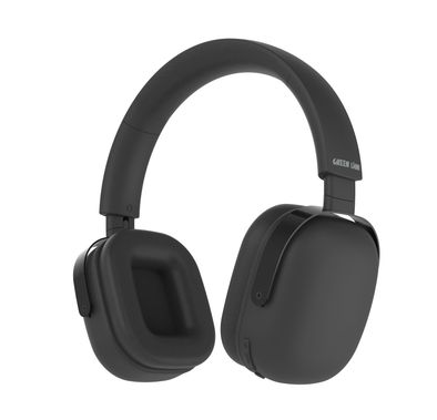 سماعات الرأس Green Lion ECO ANC Zero Noise، بطارية بسعة 300 مللي أمبير، وقت شحن 2.5 ساعة، محرك 40 ملم، دعم AUX، ميكروفون إدخال، إصدار بلوتوث 5.3، صوت واضح، مضغوطة وقابلة للحمل - باللون الأسود