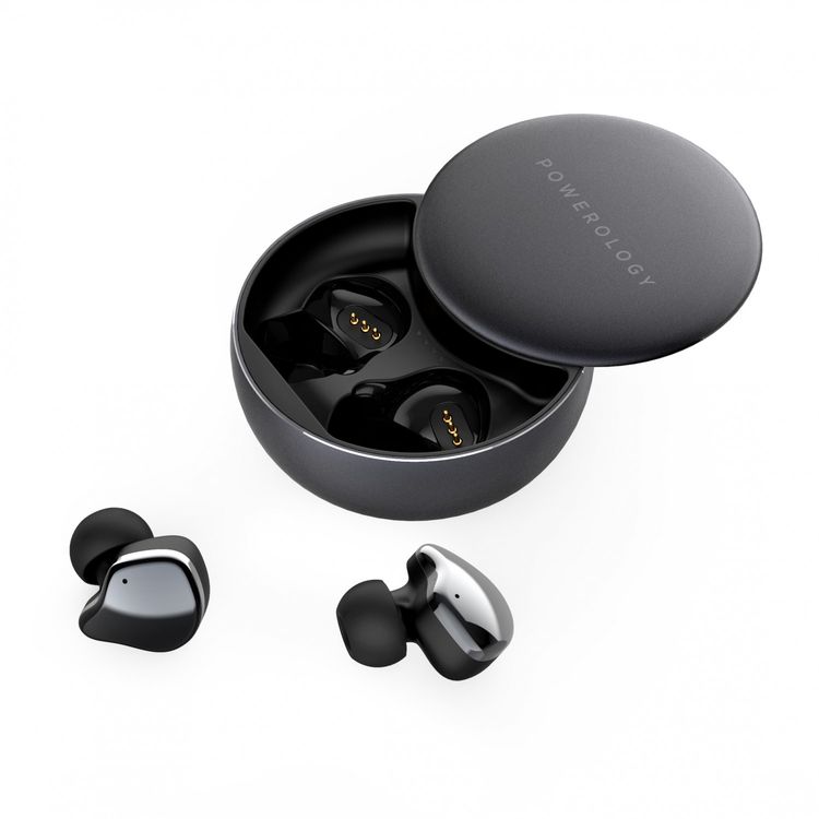 Powerology Bluetooth Headset True Wireless Earbuds - Grey