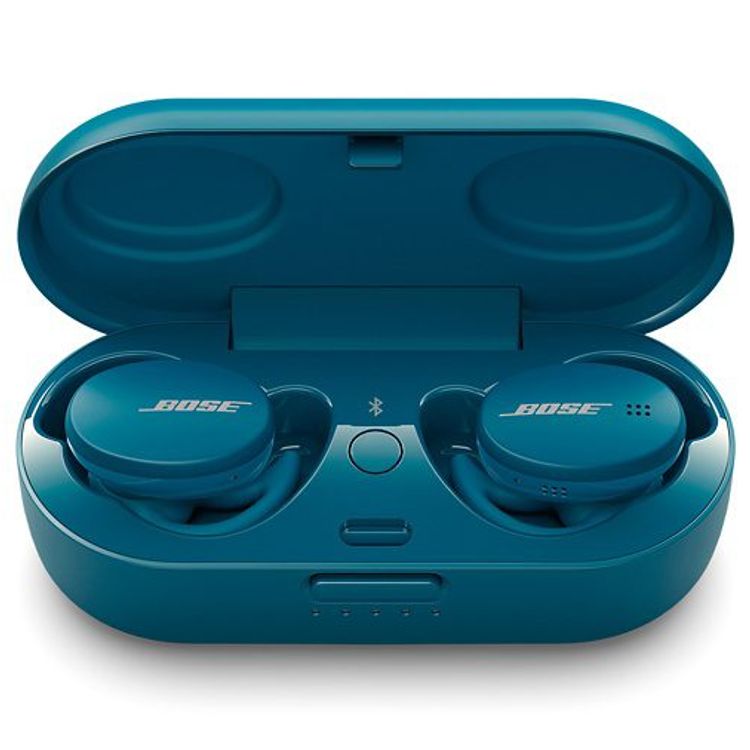 Bose Sport True Wireless Earbuds, Secure & Comfortable Fit, Simple Touch Controls, Sweat & Weather Resistant Bluetooth Earbuds, 5-hours Battery Life - Baltic Blue