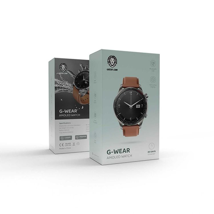 Green Lion G-Wear AMOLED Watch  - Brown/Silver