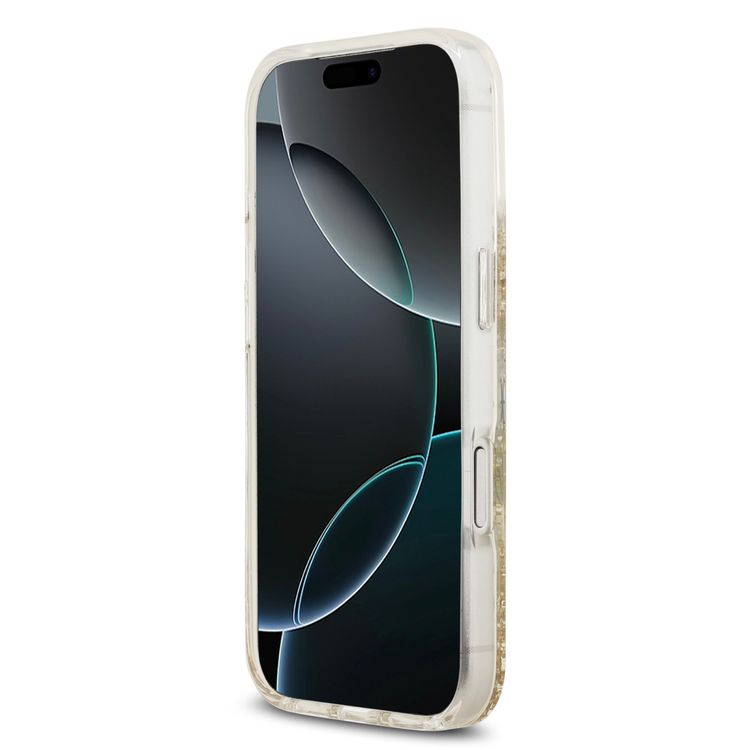 Guess MagSafe Glitter Pattern Case for iPhone 17 Pro, Drop Protection, Lightweight Design, Comfortable Grip, Sustainable Packaging, Easy Snap-On, Slim Profile - Gold