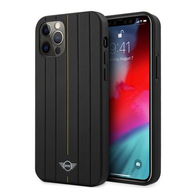 CG MOBILE Mini Cooper PU Leather Hard Case Hot Stamp Compatible for iPhone 12 Pro Max (6.7") Shock Absorbent, Easy Access to All Ports, Scratch Resistant