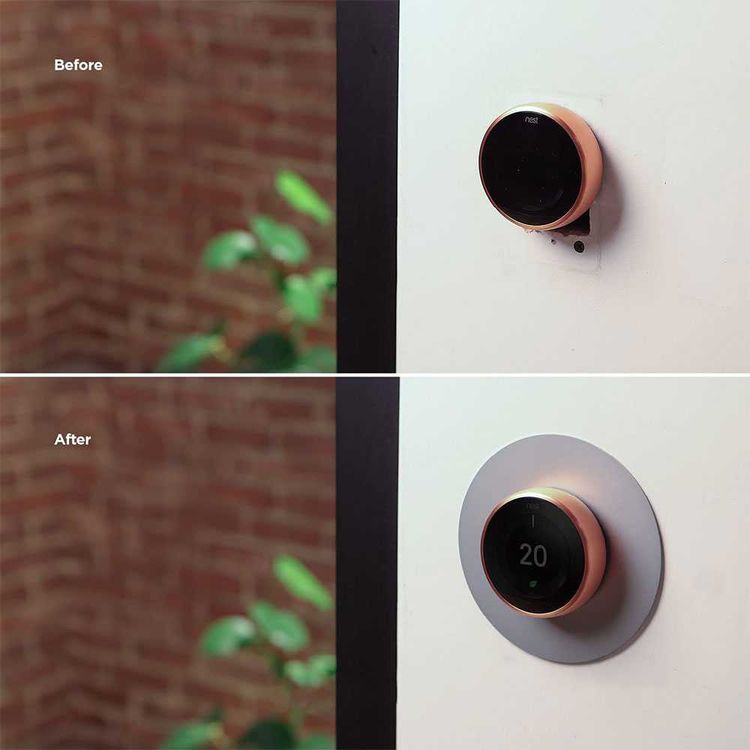 Elago  Aluminum Wall Plate Cover Suitable for Google Nest Thermostat Wall Plate Compatible with Nest Learning Thermostat 1st/2nd/3rd - White
