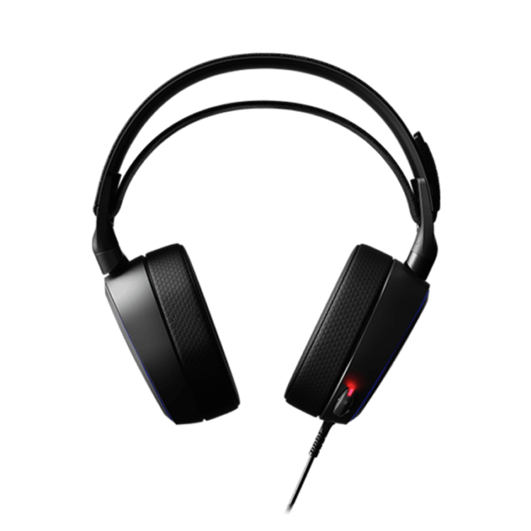 سماعة SteelSeries Arctis PRO ChatMix Dial، 40,000Hz Hi-Res، صوت محيطي DTS، سماعة رأس للألعاب للكمبيوتر الشخصي بإضاءة RGB - أسود