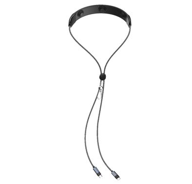 Green Lion 3-in-1 Massager Cable with Phone Lanyard Design, 1.4m Cable Length, 3 Massage Modes, USB-C to USB-C Cable with 100W Power Delivery, Soft & Skin-Friendly - Black